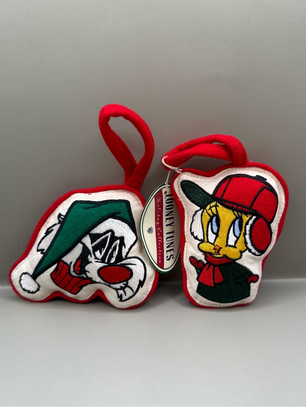 Vintage Warner Bros. Plush Looney Tunes Soft Christmas Ornaments Lot